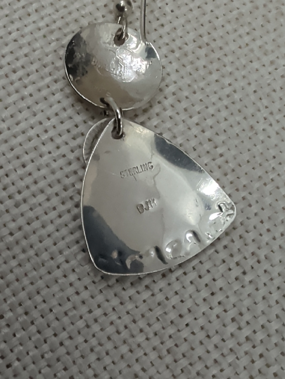 Sterling Silver 925 Fish Drop Earrings Florida Keys Artisan BJH Vintage 1990s - Picture 14 of 17